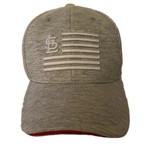 St Louis Cardinals Grey Hat W/White Embroidered Flag Adjustable Country Bobs